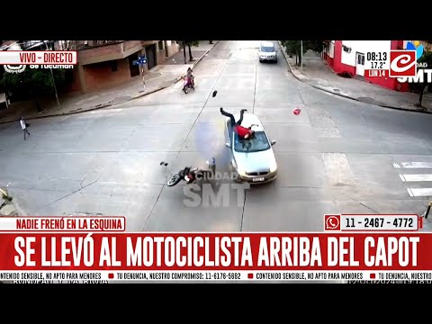 Automovilista choca a motoquero y lo hace volar por el aire