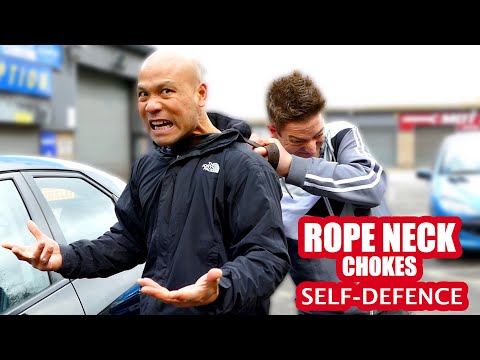 How to defend rope neck choke from behind | Self-defense