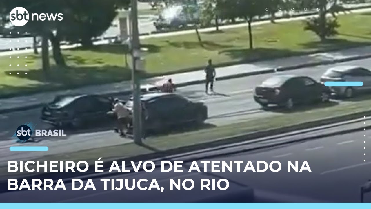 Porsche dirigido por bicheiro é alvo de tiros na Barra da Tijuca RJ | SBTBrasil