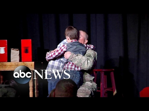 SOLDIER RETURN: Magic show Reunites Boy with Dad