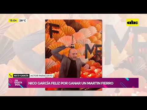 Nico García feliz por ganar un Martin Fierro