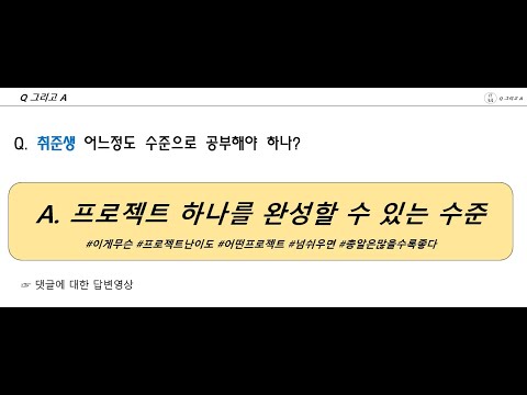 Q 그리고 A #1 Java, Js, Db, Spring 어디까지 공부해야 하나? 뻔한 답변이지만 진지하게 영상으로..