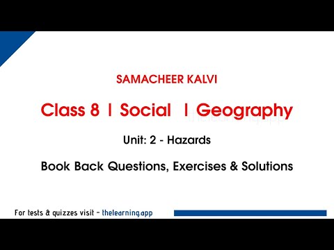 Hazards Book Back Questions, Answers | Unit 2  | Class 8 | Geography | Social | Samacheer Kalvi