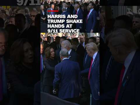 Harris and Trump shake hands at 9/11 service