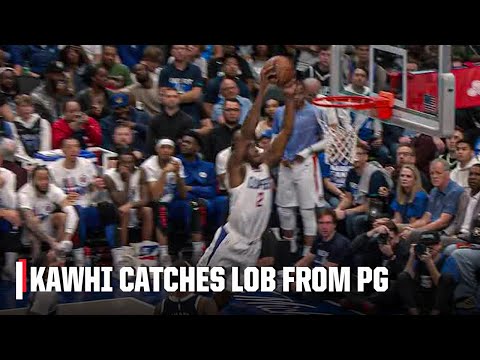 Kawhi Leonard catches ALLEY-OOP from Paul George in Game 3 vs. Mavs | NBA on ESPN