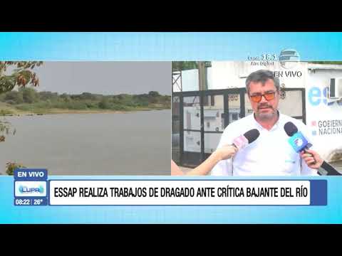 Essap realiza trabajos de dragado ante crítica bajante del río