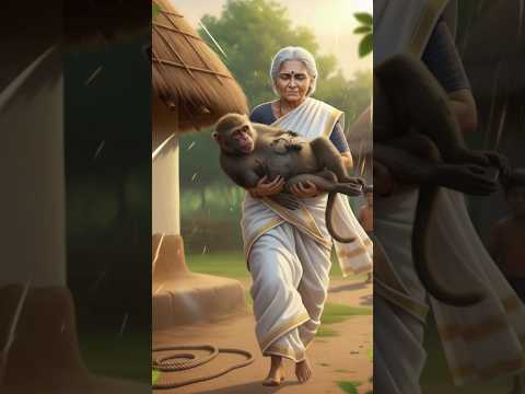 💔 “The Old Woman Who Saved a Pregnant Monkey’s Life”#youtubeshorts #wildliferescue #shortsfeed