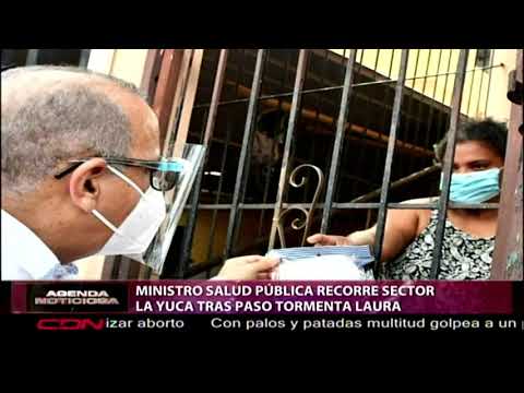 Ministro Salud Pública  recorre sector La  yuca tras paso tormenta Laura