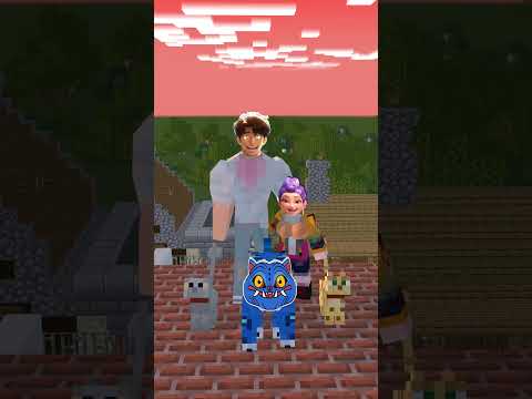 RUMI AND JINU MEOW MEOW CREEPER #minecraft #minecraftanimation #memes