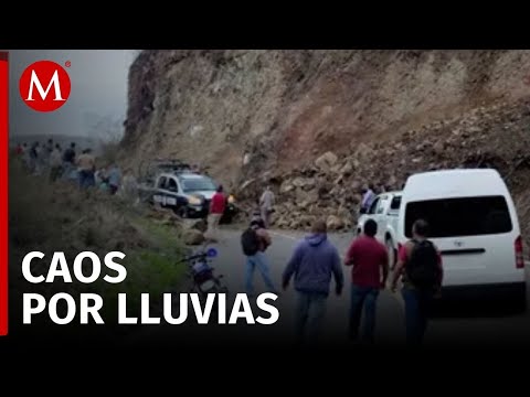 Intensas lluvias en Oaxaca causan deslaves y derrumbes en carreteras