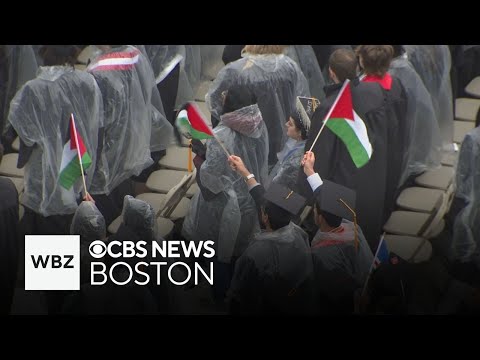 Students protest War in Gaza, 1 student arrested, at Northeastern University commencement