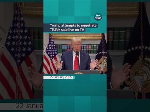 Trump attempts to negotiate TikTok sale live on TV | ITV News