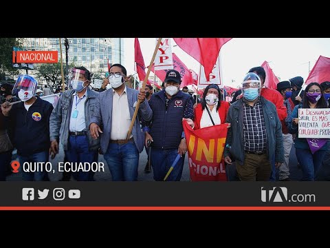 Organizaciones sociales participaron en una marcha en contra del gobierno -Teleamazonas