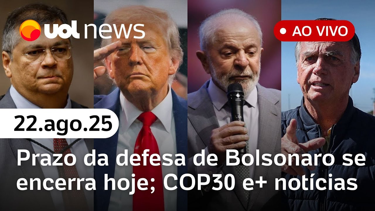 Prazo da defesa de Bolsonaro: últimas notícias; Dino rebate críticas; Lula defende COP30 em Belém e+