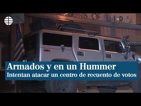 Dos hombres armados pretendían atacar un centro de recuento de votos con un Hummer