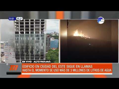 Edificio en Ciudad del Este continúa en llamas