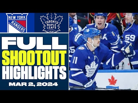 New York Rangers at Toronto Maple Leafs | FULL Shootout Highlights - March 2, 2024