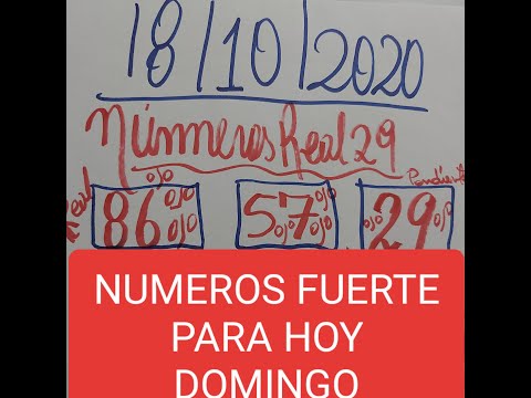 NUMEROS PARA HOY DOMINGO 18/10/2020 DE OCTUBRE