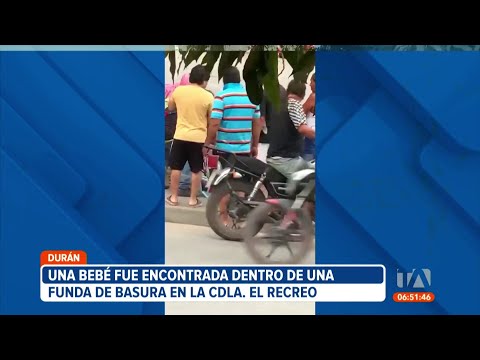 Una bebe recién nacida fue encontrada dentro de una funda de basura en Durán