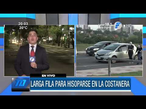 Largas filas para hisopados en la Costanera de Asunción