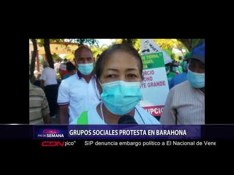 Protestan Barahona contra explotación minera y otras reivindicaciones