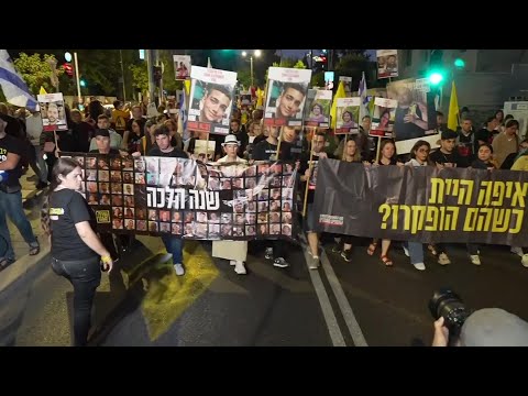 Protesters near Netanyahu's residence call for release of hostages a year after Oct 7 attack