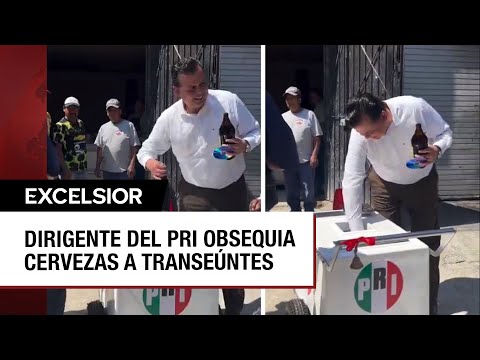 ¿Calor? Dirigente priista en Michoacán sale a la calle a regalar caguamas