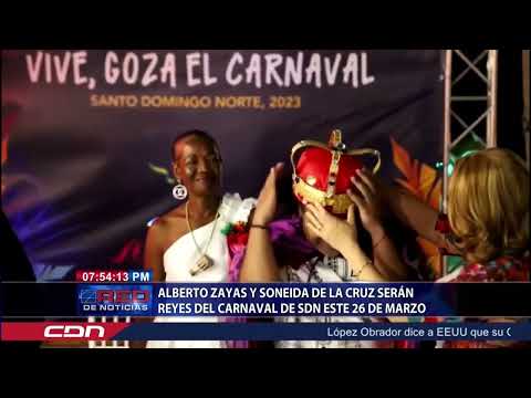Alberto Zayas y Soneida de la Cruz serán reyes del carnaval de SDN este 26 de marzo