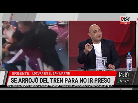 Locura en el Tren San Martín: un joven quiso evitar su arresto y se arrojó por la ventana