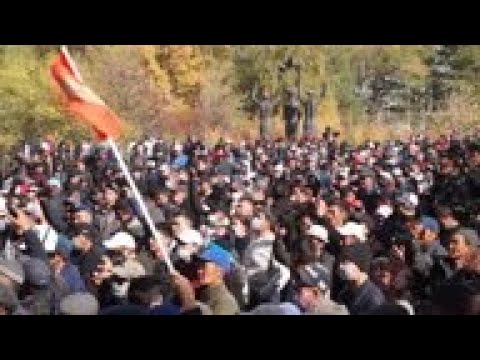 Kyrgyz protesters celebrate president's resignation