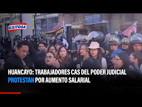 Huancayo: Trabajadores CAS del Poder Judicial protestan por aumento salarial