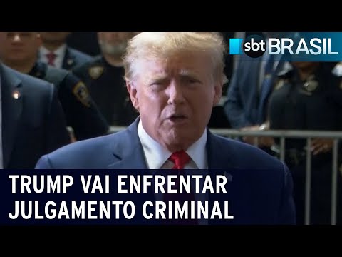 Trump será primeiro ex-presidente dos EUA a enfrentar julgamento criminal | SBT Brasil (15/02/24)