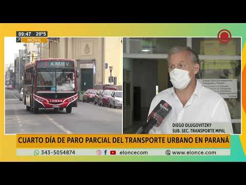 Cuarto día de paro parcial del transporte urbano en Paraná