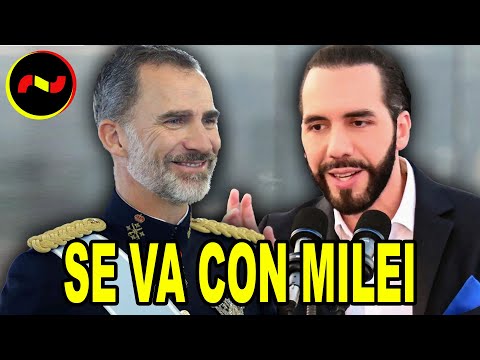 BRUTAL ZASCA de Felipe VI a Sánchez  Viaja junto a Milei a la investidura de Bukele