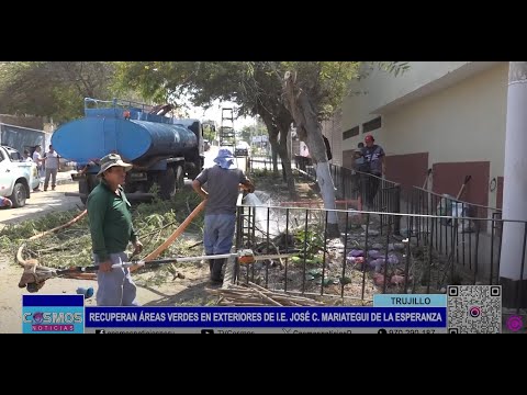 Trujillo: recuperan áreas verdes en exteriores de I.E. José C. Mariátegui de La Esperanza