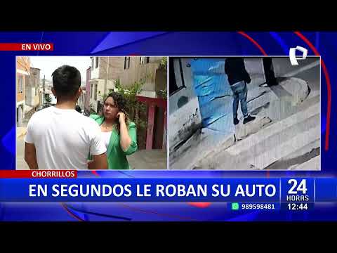 En cuestión de segundos: Delincuente roba su auto a joven en Chorrillos