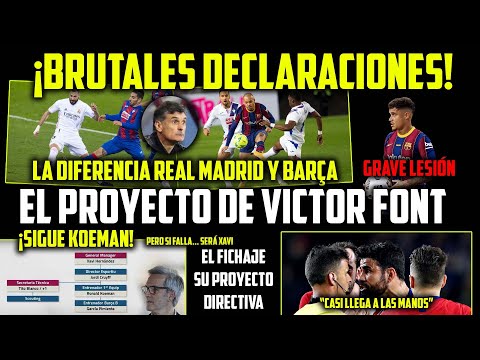 ?¡BRUTALES DECLARACIONES!· PROYECTO VÍCTOR FONT, con XAVI, CRUYFF Y ¡KOEMAN! · COUTINHO ·DIEGO COSTA