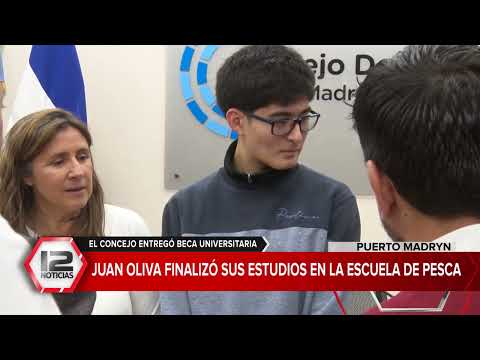 MADRYN | El Concejo entregó beca universitaria a Juan Oliva, egresado de la Escuela de Pesca