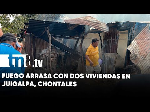 Fuego arrasa con dos viviendas en Juigalpa, Chontales