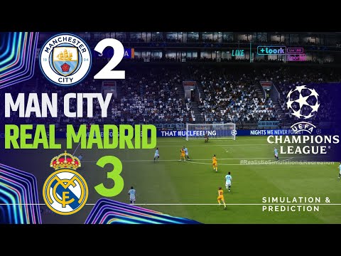 MANCHESTER CITY 2-3 REAL MADRID | Highlights • Champions League 24/25 • Simulación/Recreación