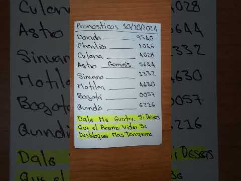 como ganar la loteria de bogotá hoy 10/10/2024 pronosticos resultados chances loterias #lucky