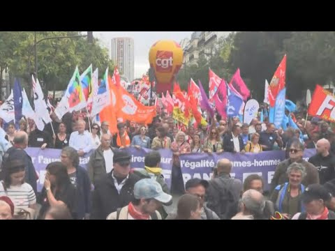 Salaires, égalité, environnement: les syndicats mobilisés à Paris | AFP Images