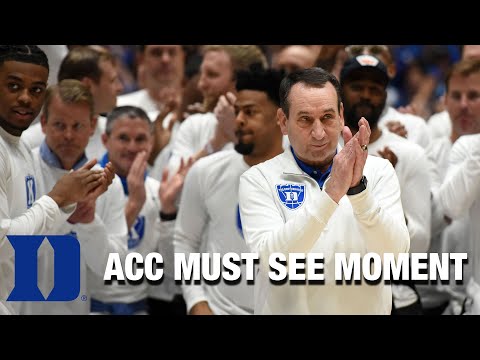 Acc Football Basketball 🏀 Coach K Walks Onto The Court For The Final Time For Duke | ACC Must See Moment