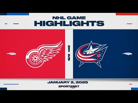 NHL Highlights | Red Wings vs. Blue Jackets - January 2, 2025