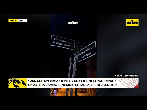 Policía busca a artista que intervino nombres de calles en Asunción