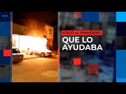 ATACÓ AL PANADERO QUE LO AYUDABA: le prendió fuego la camioneta cuando no pudo darle comida