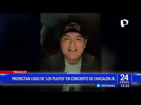 Trujillo: proyectan logo de Los Pulpos en concierto de Chacalón Jr.