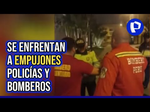 24Horas | Surco: bomberos y policías protagonizan bochornosa pelea