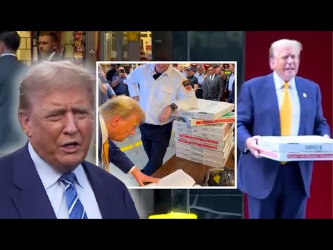 DELIVERY: Trump Visits NYC Fire Station and Brings Pizza