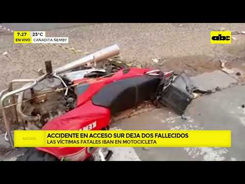 Ñemby: choque entre motocicleta y un camión deja dos fallecidos